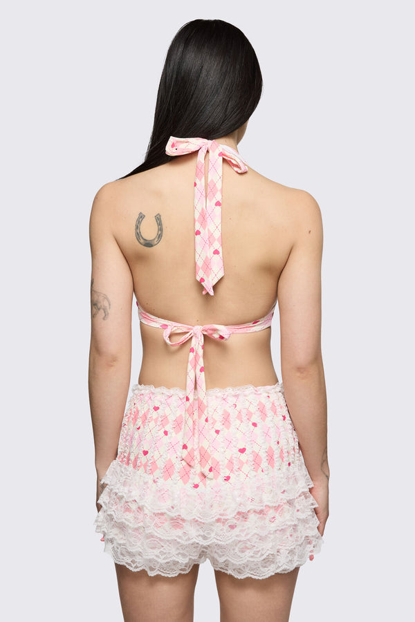 Dangerfield - Broken Rollercoaster Bikini Top - pink-cream