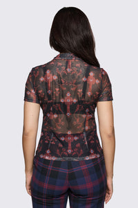 Dangerfield - Subreligion Mesh Shirt - black-red