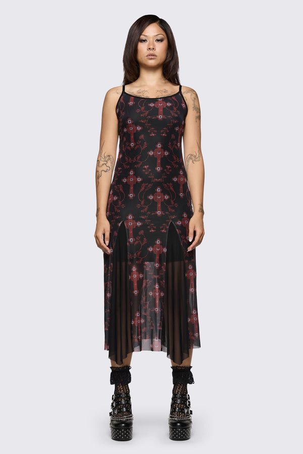 Dangerfield - Subreligion Godet Dress - black-red