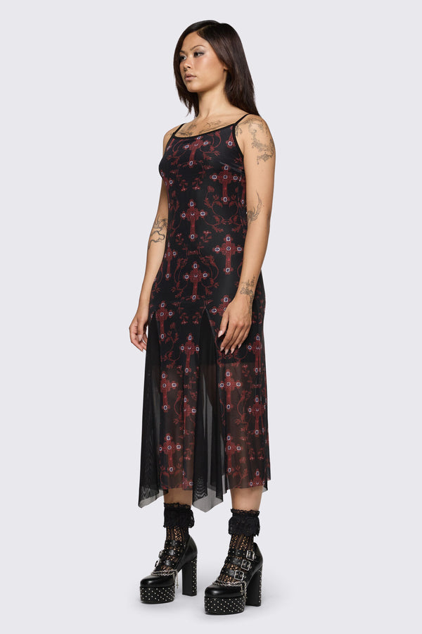 Dangerfield - Subreligion Godet Dress - black-red