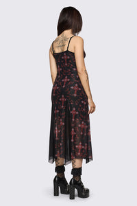 Dangerfield - Subreligion Godet Dress - black-red
