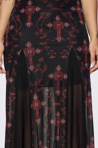 Dangerfield - Subreligion Godet Dress - black-red