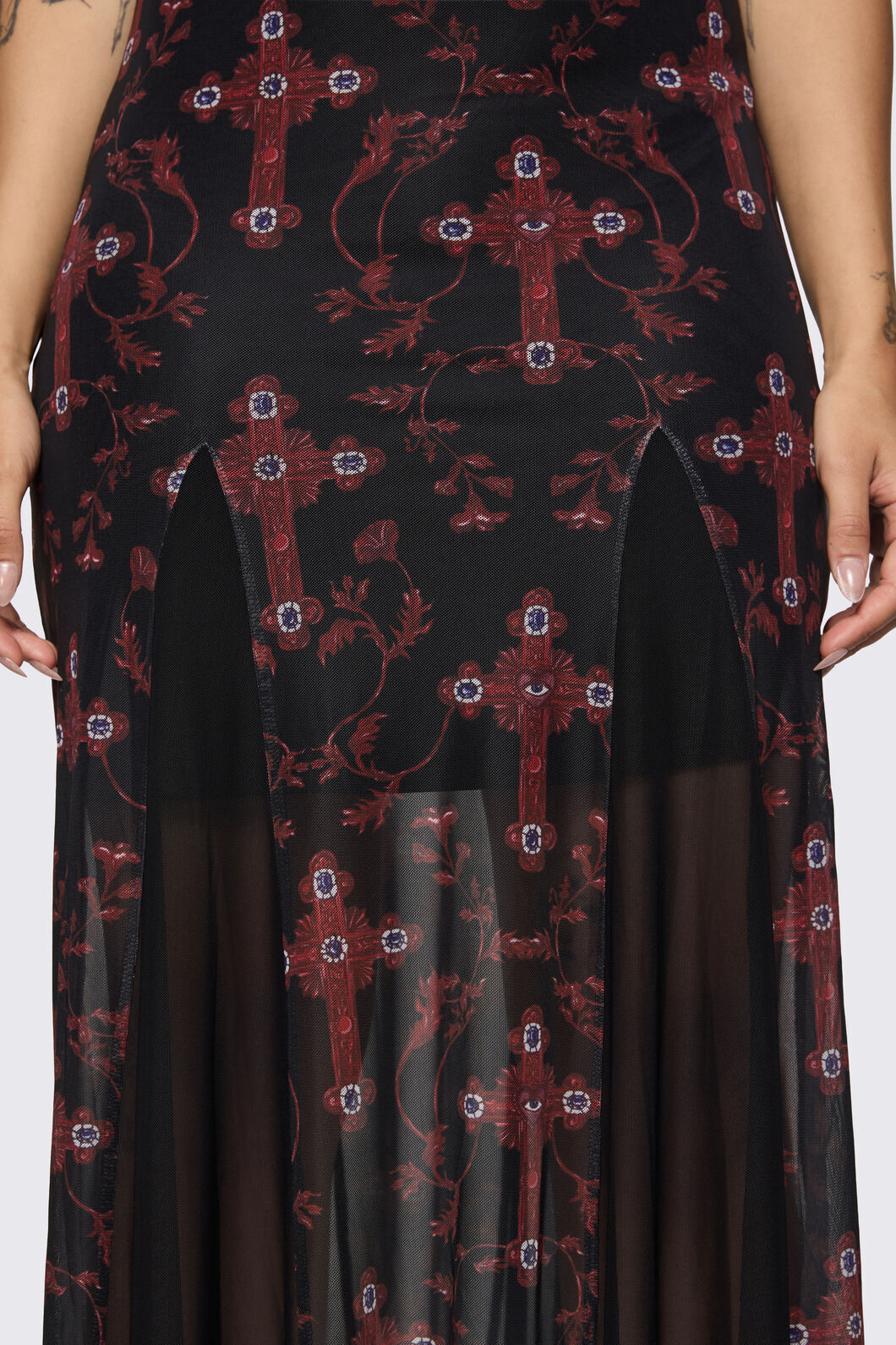 Dangerfield - Subreligion Godet Dress - black-red