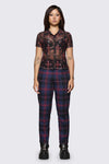 Dangerfield - Century Tartan Pant - navy-red