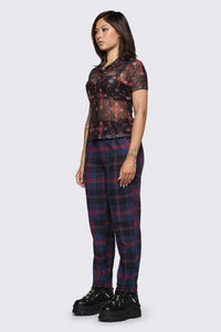 Dangerfield - Century Tartan Pant - navy-red