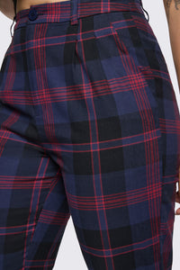 Dangerfield - Century Tartan Pant - navy-red
