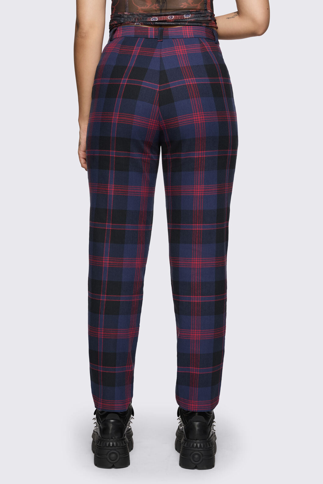 Dangerfield - Century Tartan Pant - navy-red