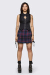 Dangerfield - Century Tartan Skirt - navy-red