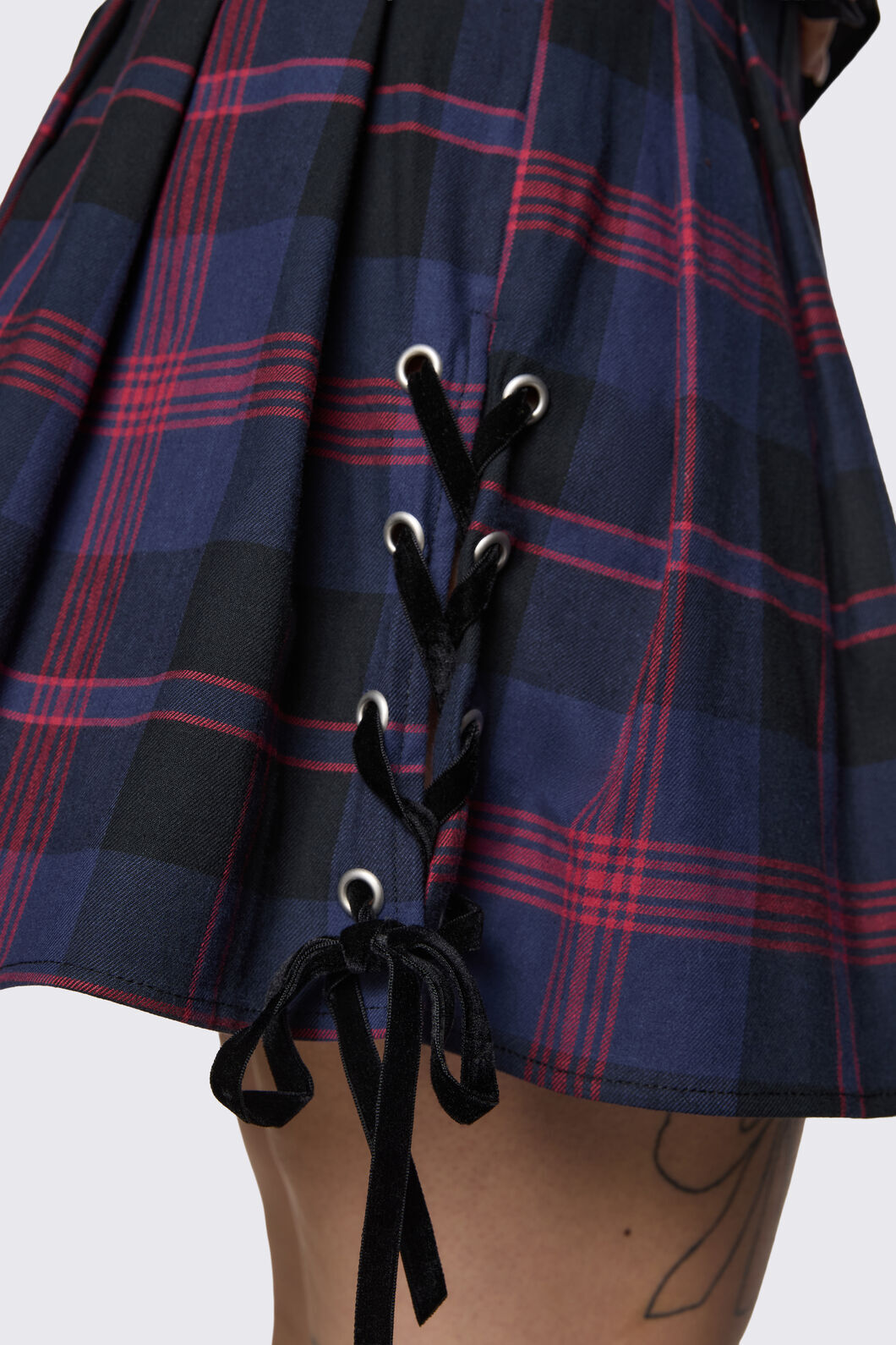 Dangerfield - Century Tartan Skirt - navy-red