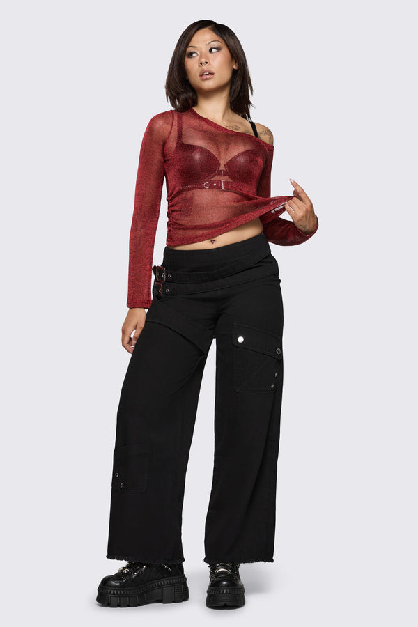 Dangerfield - Conquer Mesh Top - red