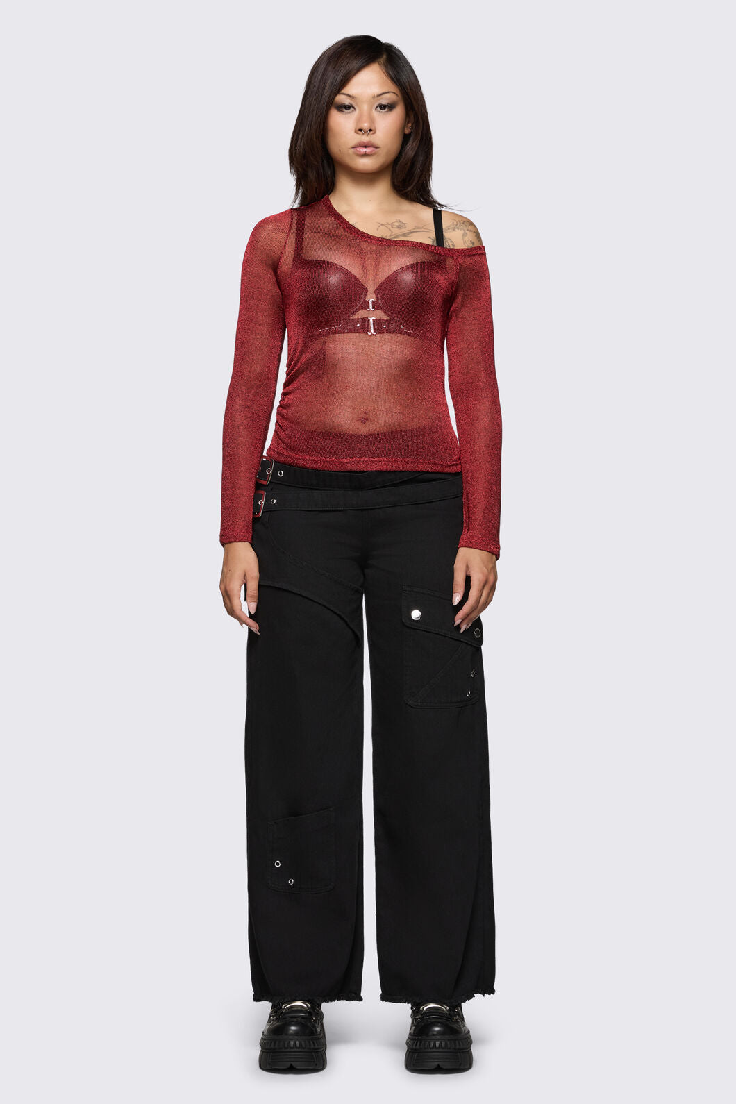 Dangerfield - Conquer Mesh Top - red