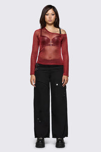 Dangerfield - Conquer Mesh Top - red