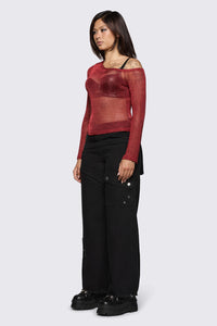 Dangerfield - Conquer Mesh Top - red