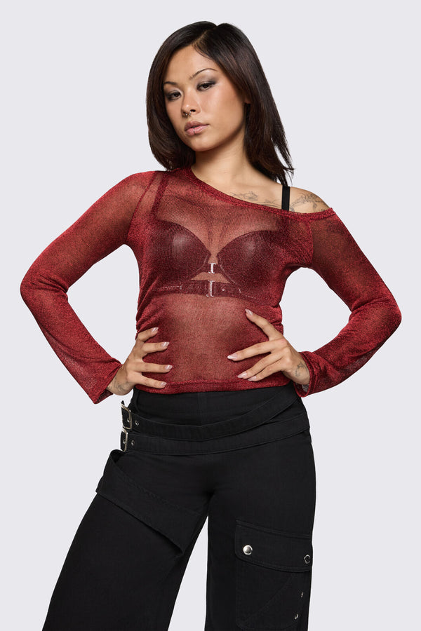 Dangerfield - Conquer Mesh Top - red