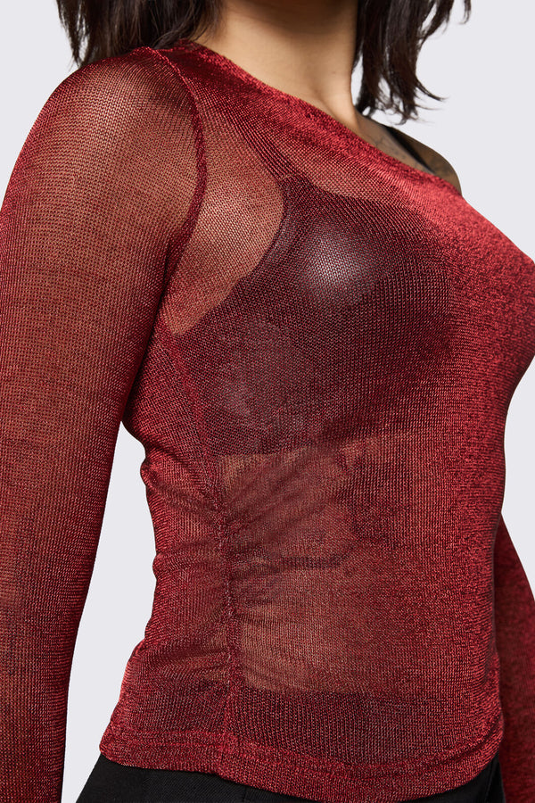 Dangerfield - Conquer Mesh Top - red