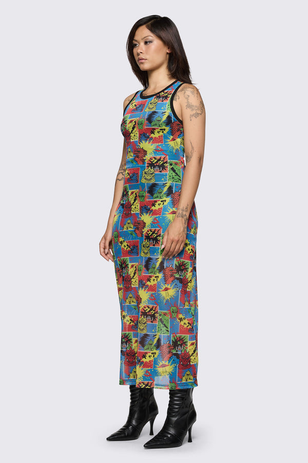 Dangerfield - The Giant Print Mesh Dress - multi