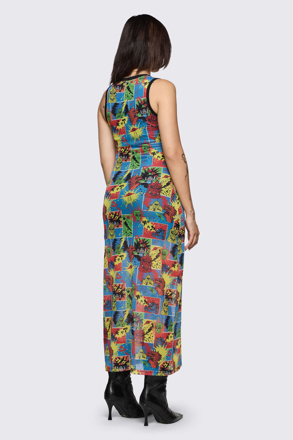Dangerfield - The Giant Print Mesh Dress - multi
