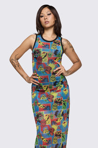Dangerfield - The Giant Print Mesh Dress - multi