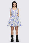 Dangerfield - Sketchy Cat Dress - white-purple