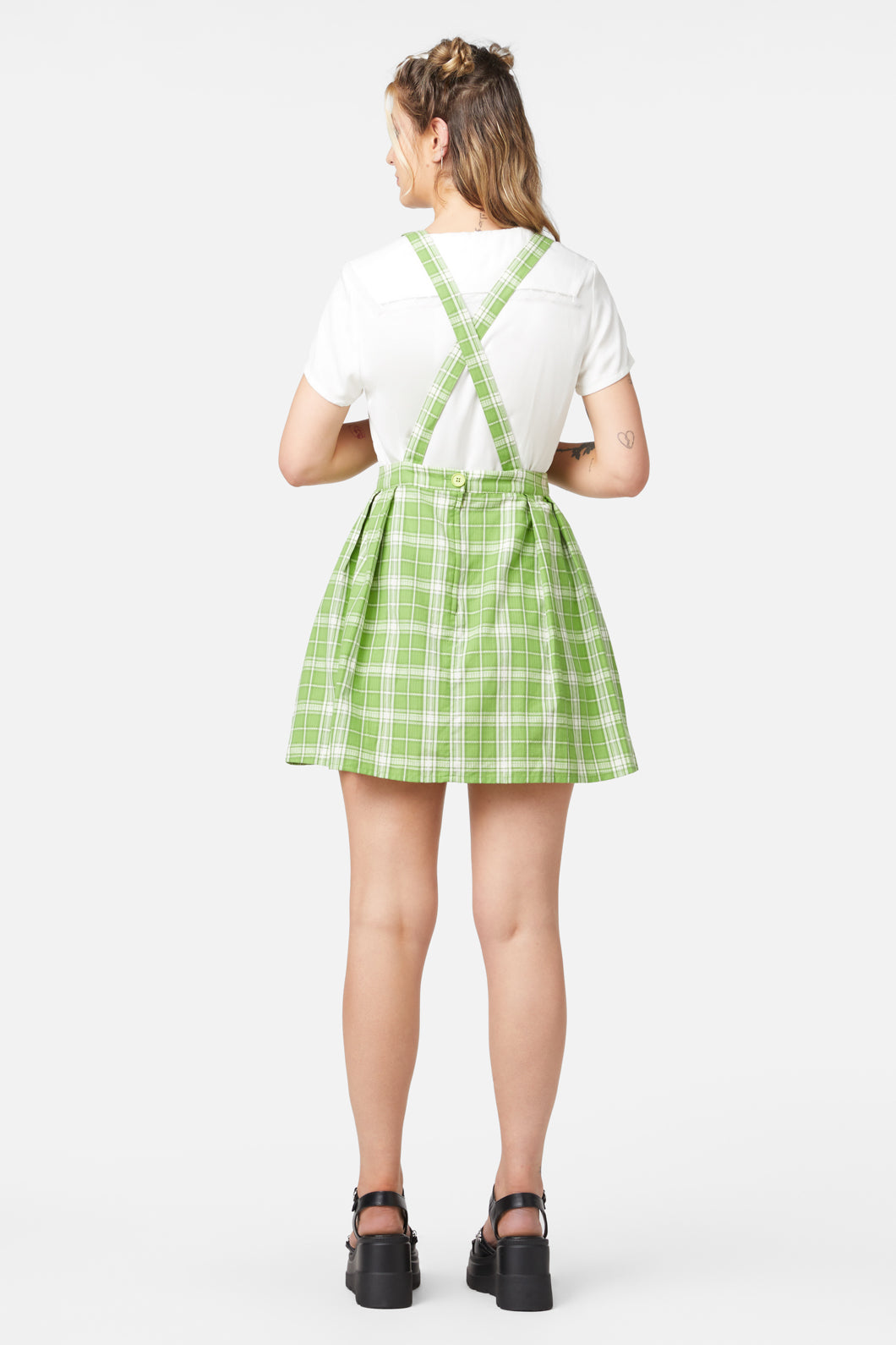 Dangerfield - Dazed Tartan Pleat Pinny - green