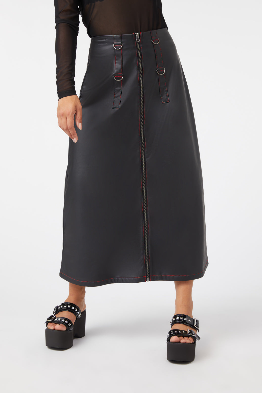 Dangerfield - Queens Soldier Pu Skirt - black