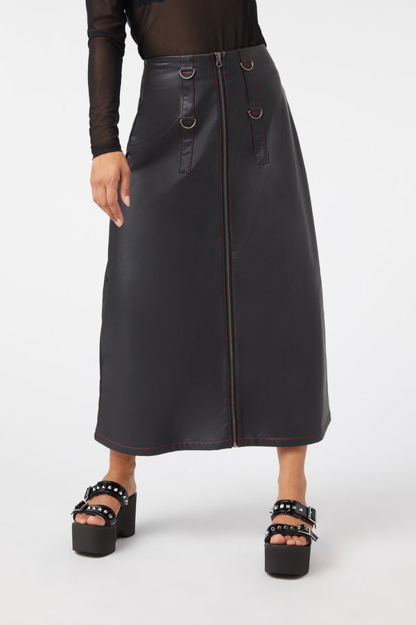 Dangerfield - Queens Soldier Pu Skirt - black