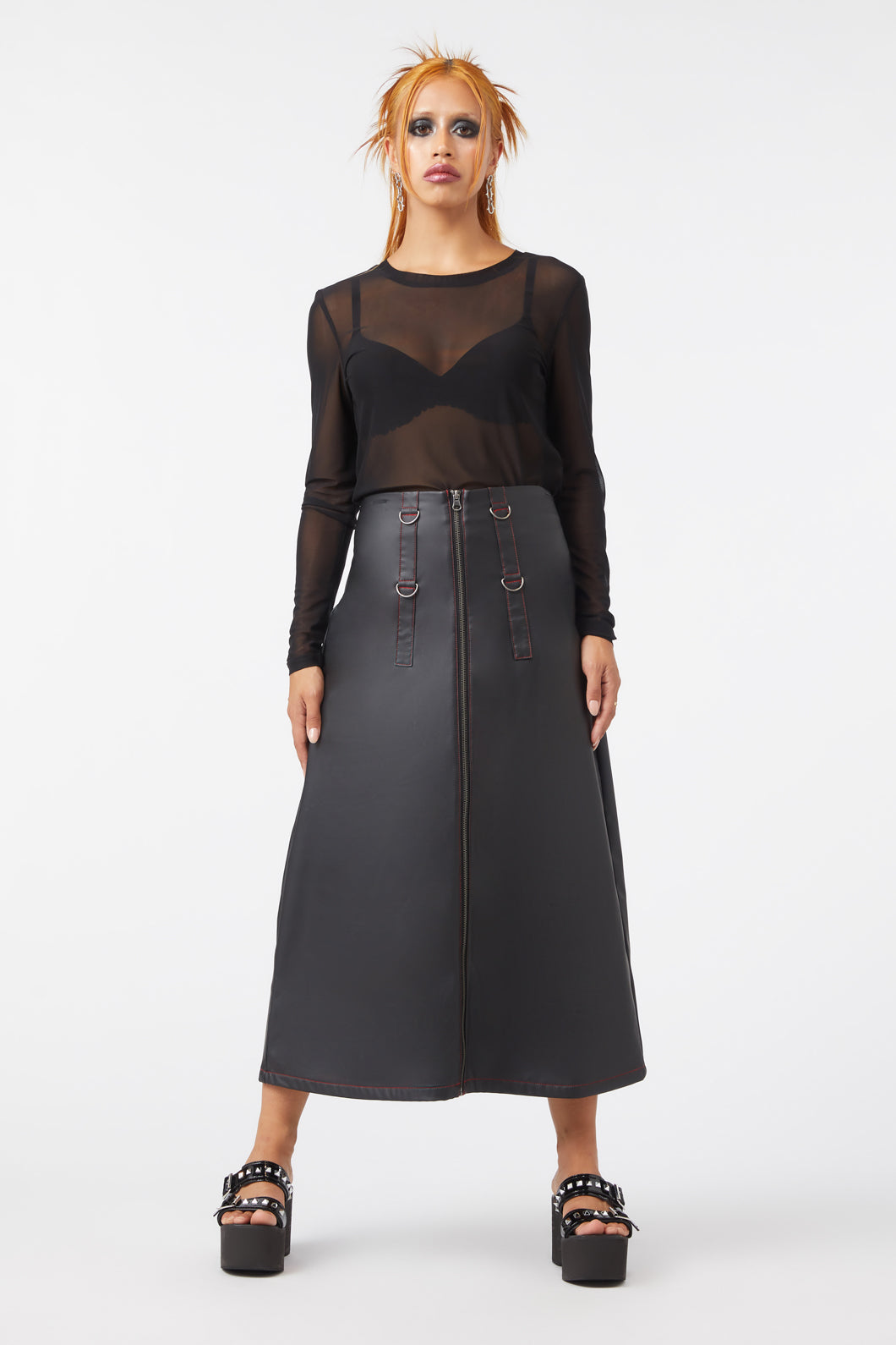Dangerfield - Queens Soldier Pu Skirt - black