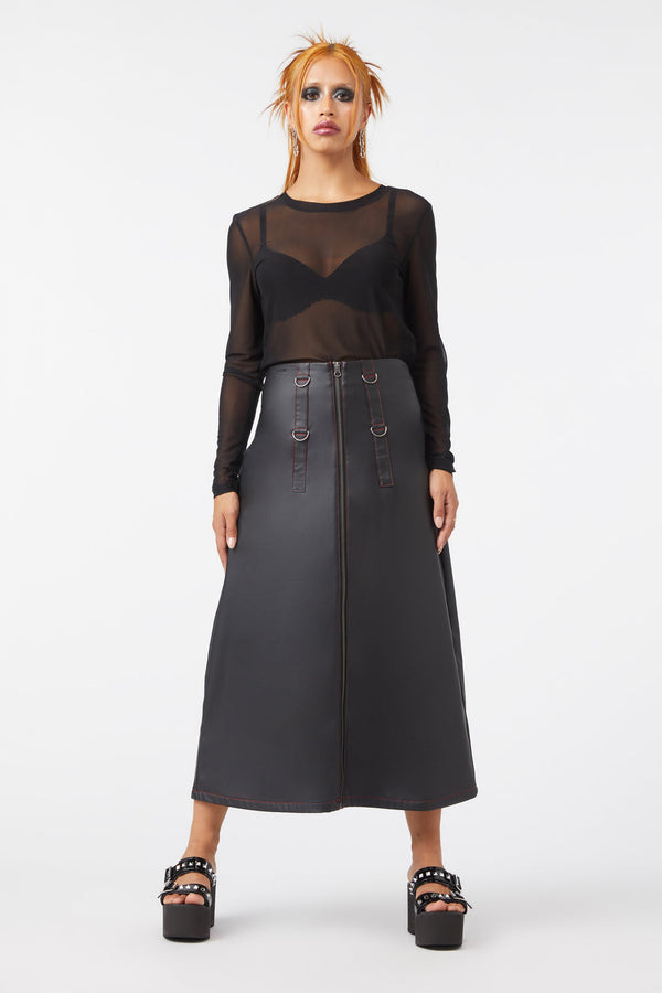 Dangerfield - Queens Soldier Pu Skirt - black