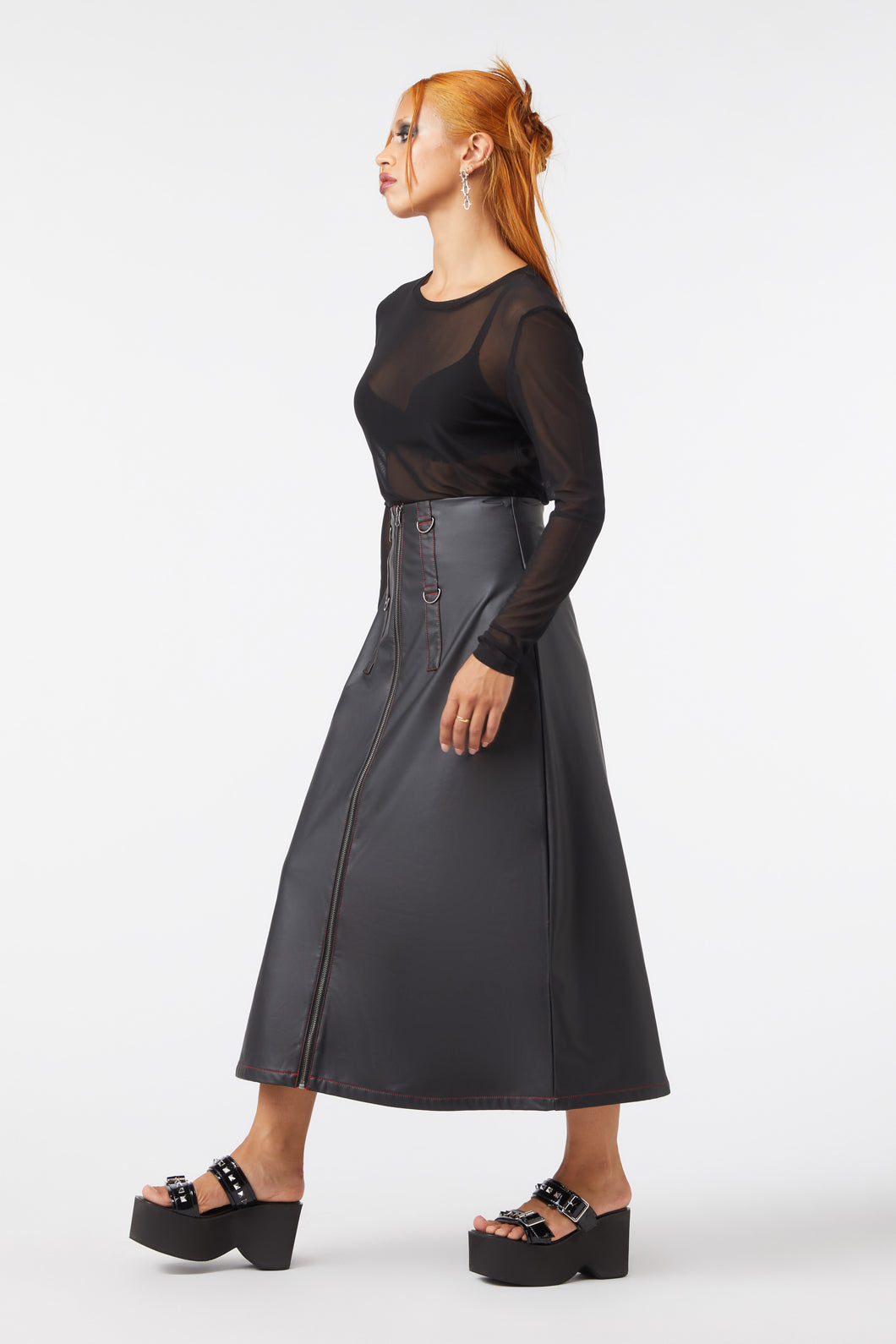 Dangerfield - Queens Soldier Pu Skirt - black