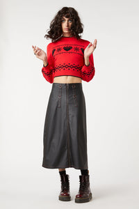 Dangerfield - Queens Soldier Pu Skirt - black