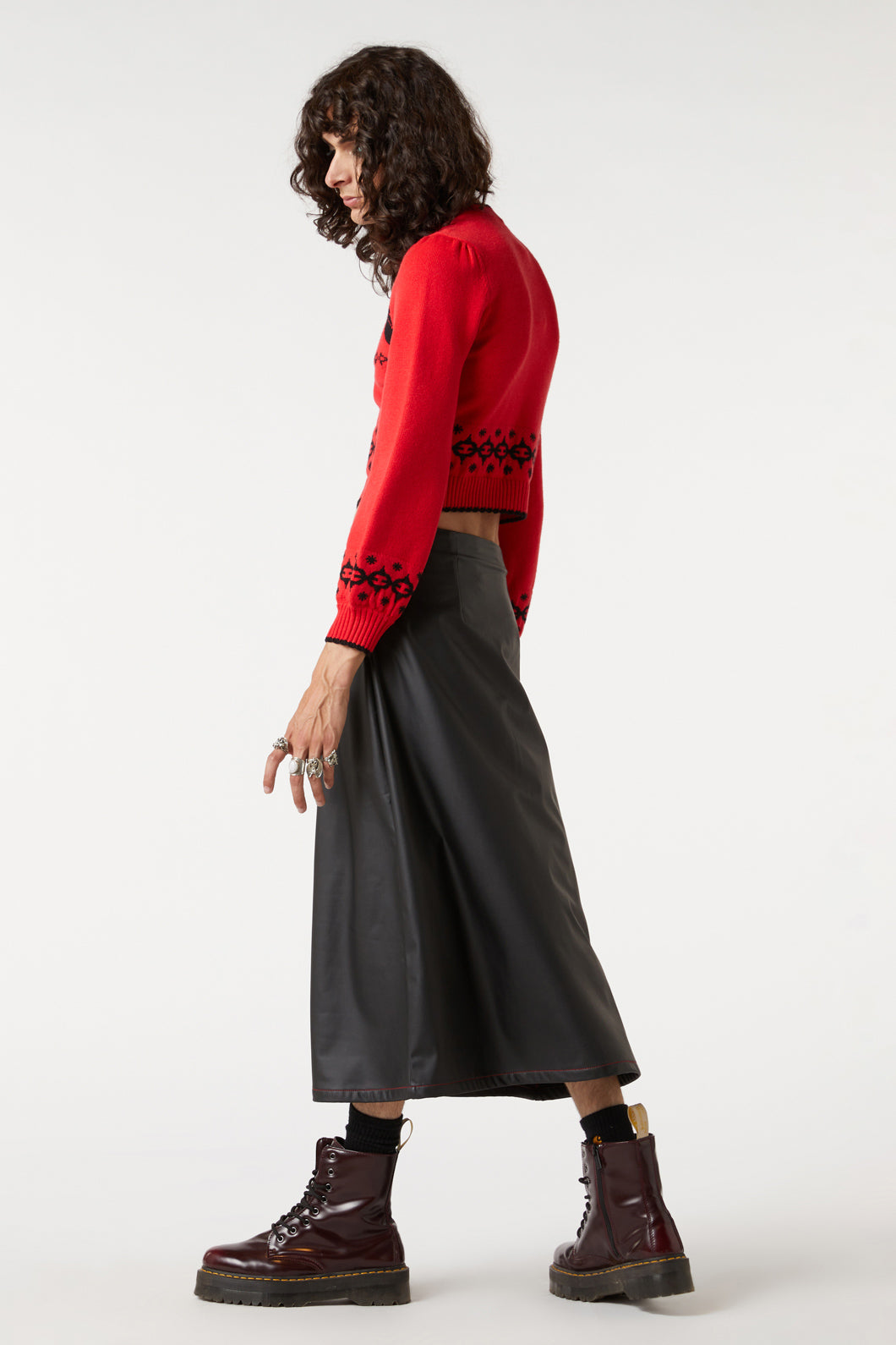 Dangerfield - Queens Soldier Pu Skirt - black