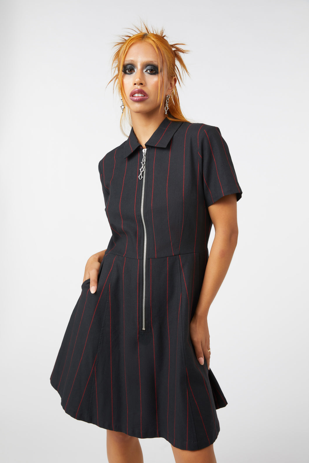 Dangerfield - Impossible Things Pin Stripe Dress - black