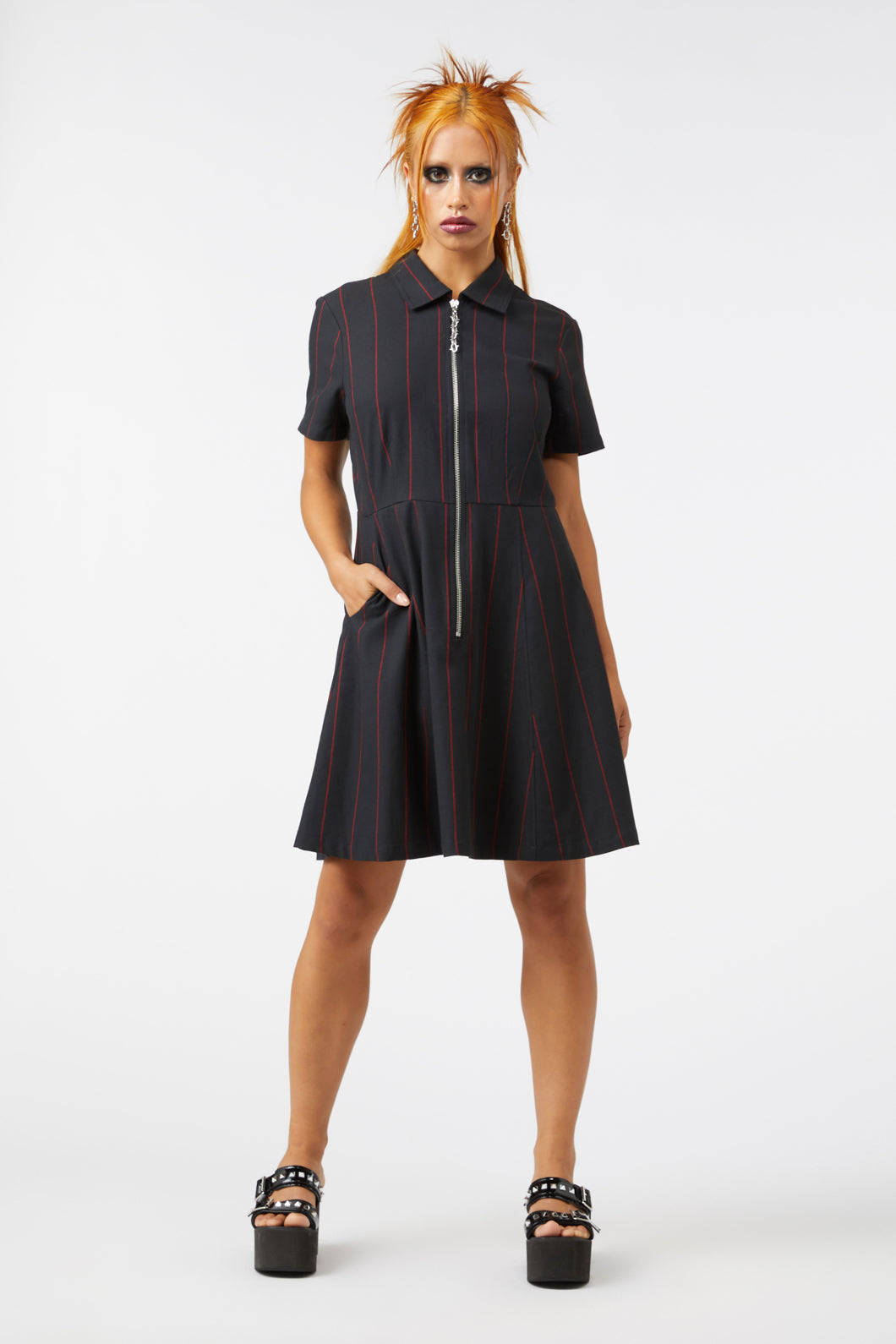 Dangerfield - Impossible Things Pin Stripe Dress - black