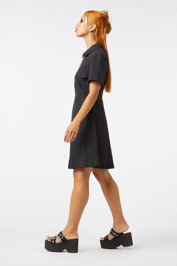 Dangerfield - Impossible Things Pin Stripe Dress - black