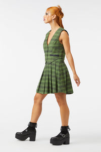 Dangerfield - Meadow Tartan Vest - olive