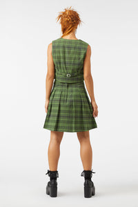 Dangerfield - Meadow Tartan Vest - olive