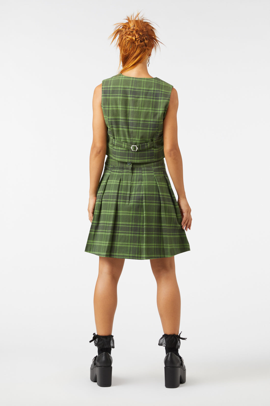 Dangerfield - Meadow Tartan Vest - olive