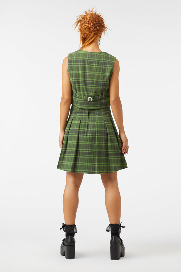 Dangerfield - Meadow Tartan Vest - olive