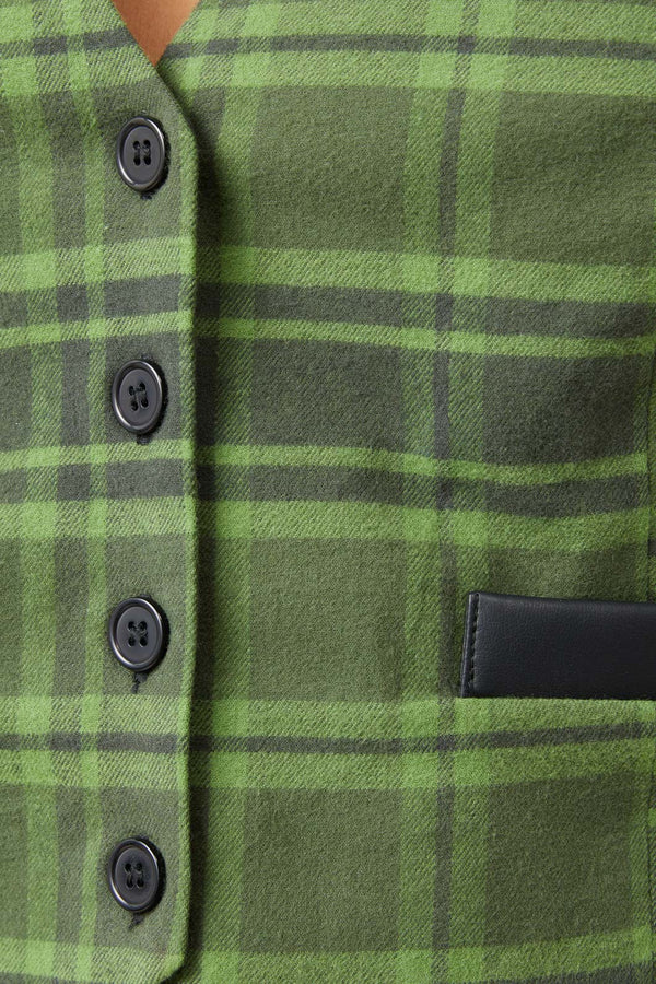 Dangerfield - Meadow Tartan Vest - olive