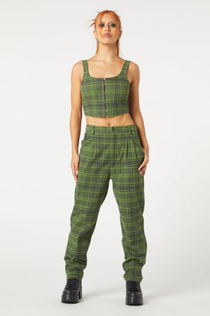 Dangerfield - Meadow Tartan Corset - olive