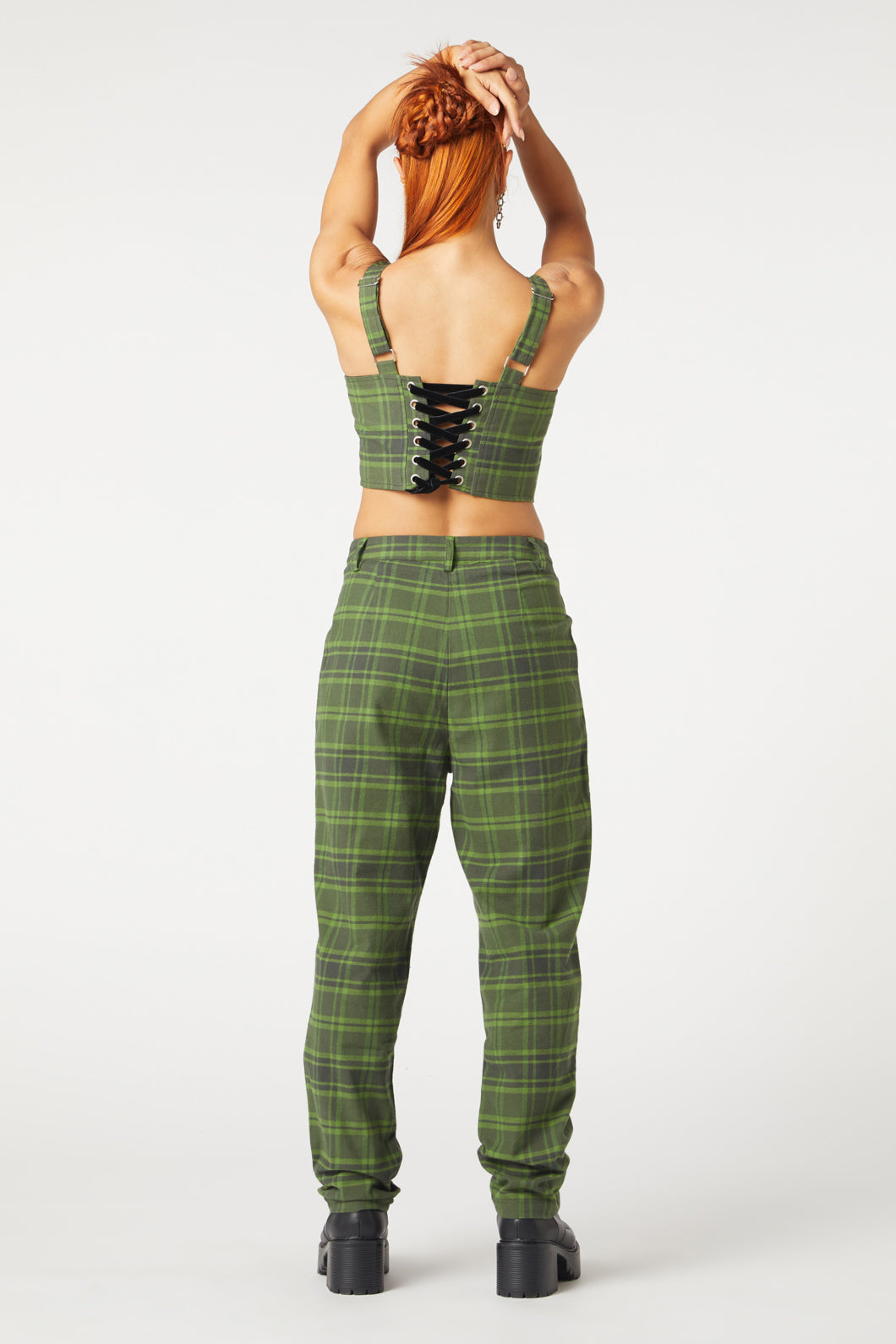 Dangerfield - Meadow Tartan Pants - olive
