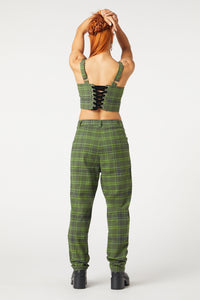 Dangerfield - Meadow Tartan Pants - olive