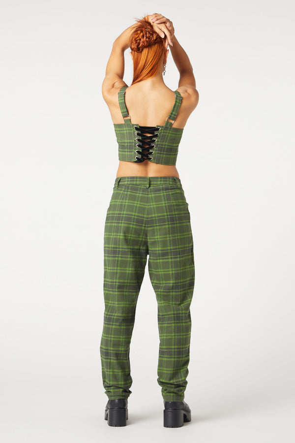 Dangerfield - Meadow Tartan Pants - olive