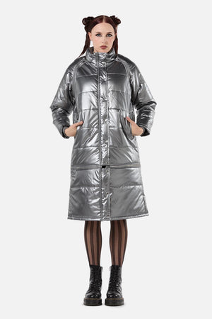 Dangerfield - Radioactive Raver Puffer Coat - silver