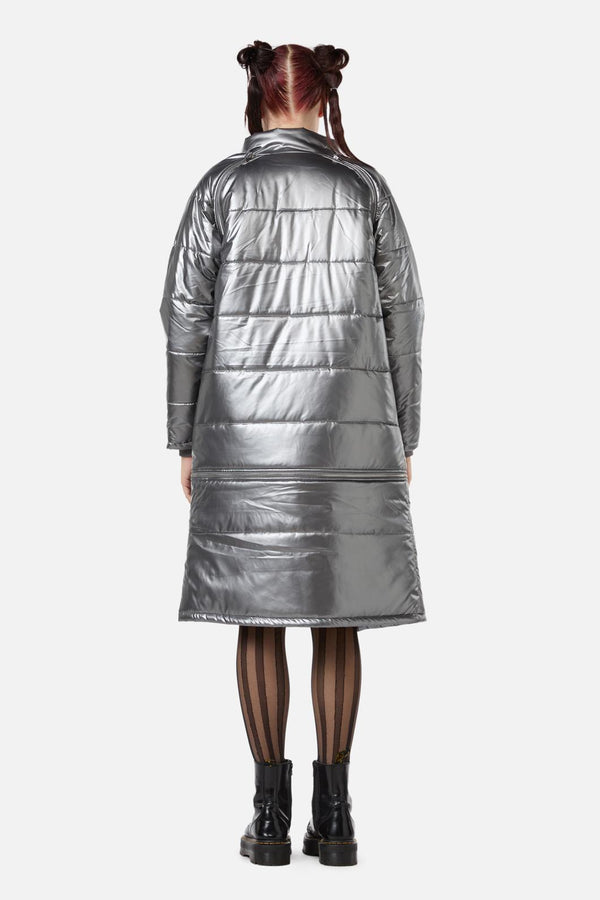 Dangerfield - Radioactive Raver Puffer Coat - silver