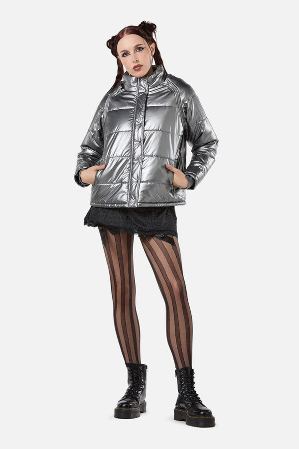 Dangerfield - Radioactive Raver Puffer Jacket - silver