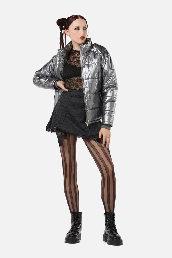 Dangerfield - Radioactive Raver Puffer Jacket - silver