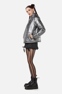 Dangerfield - Radioactive Raver Puffer Jacket - silver