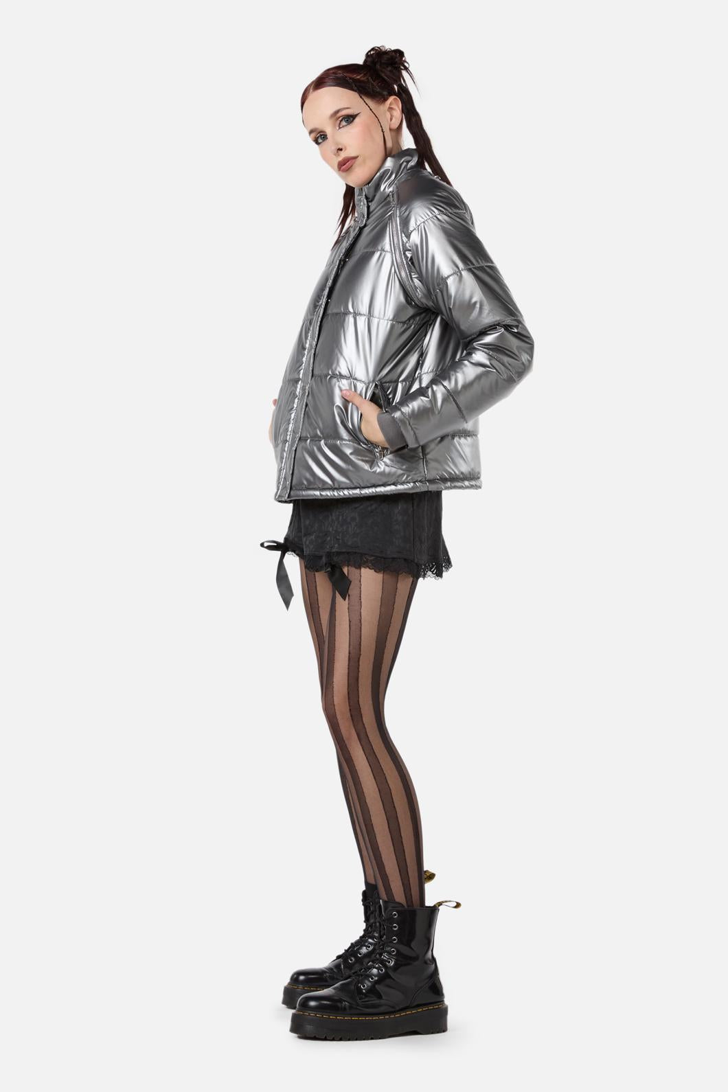 Dangerfield - Radioactive Raver Puffer Jacket - silver
