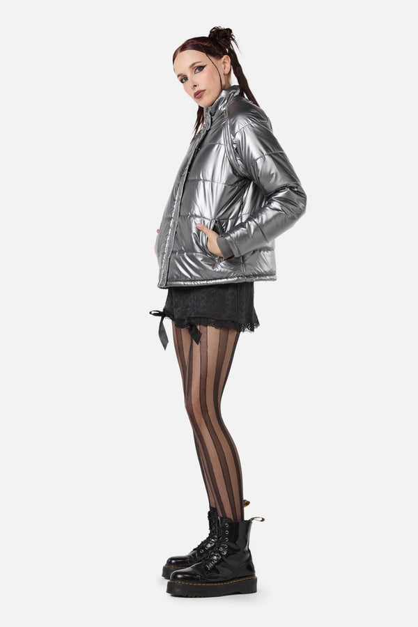 Dangerfield - Radioactive Raver Puffer Jacket - silver
